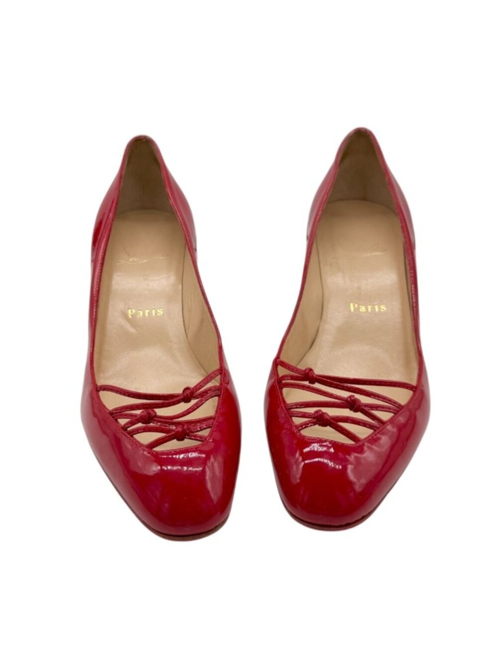 Christian Louboutin Coquelicot Patent Leather Basico 70 Heels Size 37